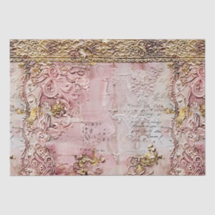 Papier Mousseline Rococo romantique Dusty Rose dentelle antique