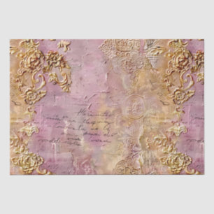 Papier Mousseline Rococo romantique Dusty Rose dentelle antique