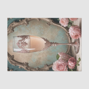 Papier Mousseline Rococo rose Gold Champagne France Découpage en ver