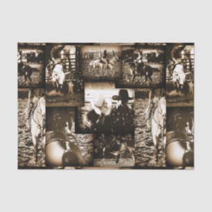 Papier Mousseline Rodeo Cowboy Russe Pays Ouest