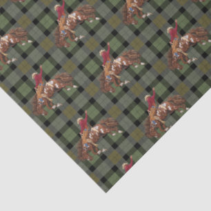Papier Mousseline Rodeo Cowboy Sur Plaid