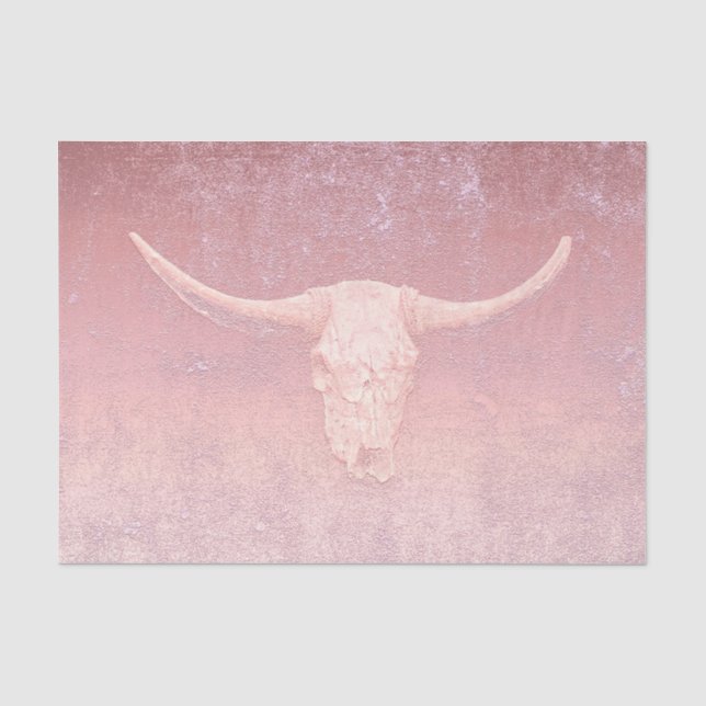 Papier Mousseline Rodeo rose Art Texture Rustique Taureau (Recto)