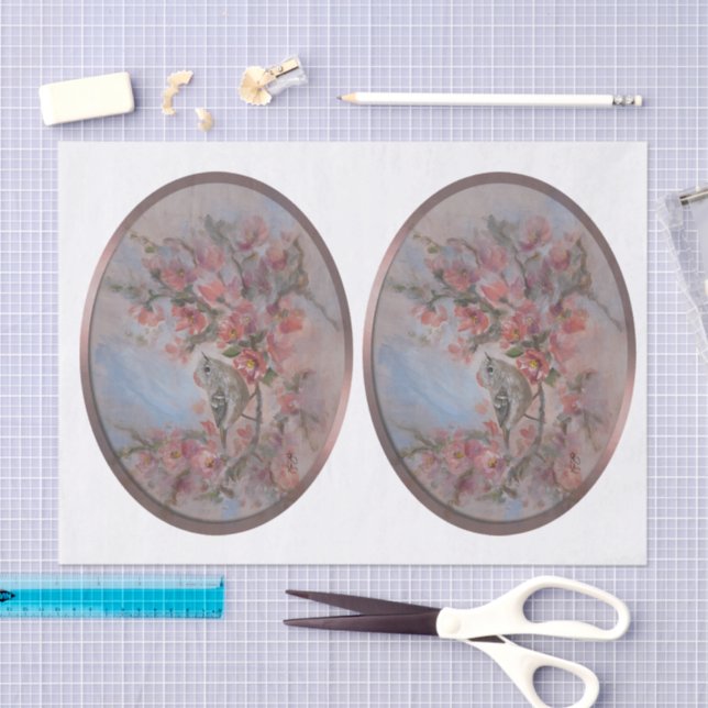 Papier Mousseline Roitelet à couronne rubis (Artisanat)