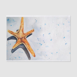Papier Mousseline Rôle calme avec aquarelle d'étoile de mer
