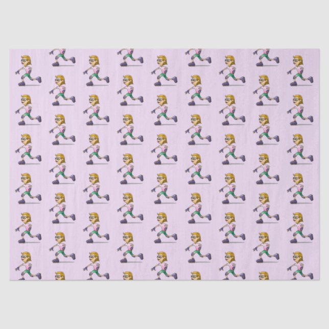 Papier Mousseline Roller Patineuse fille rose (Recto)