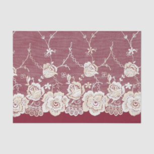Papier Mousseline Romantique Crème rouge Blanche dentelle Mariage fl