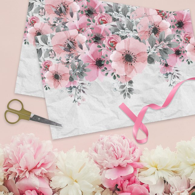 Papier Mousseline Romantique Élégant Floral Découpage antique (Créateur téléchargé)