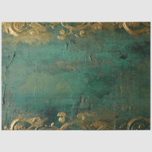 Papier Mousseline Romantique Emerald et Gold Design Series 3