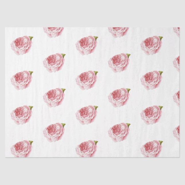 Papier Mousseline Romantique Rose Series Design 17 Tissu Papier (Recto)