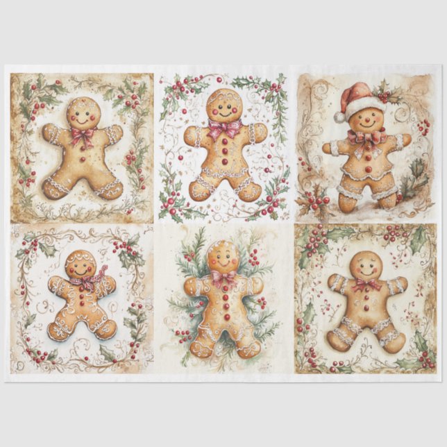 Papier Mousseline Rondes de pain d'épice de Noël (Recto)
