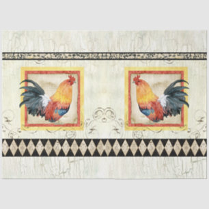 Papier Mousseline Rooster Aquarelle Arlequin Russe Découpage en bois