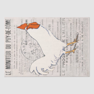 Papier Mousseline Rooster Chicken Farmhouse Français Texte Découpage