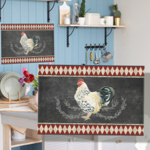 Papier Mousseline Rooster de cuisine agricole noir n blanc Découpage