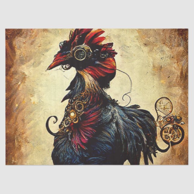Papier Mousseline Rooster vintage (Recto)