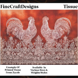 Papier Mousseline Roosters en dentelle de ferme rustique EJ9 Découpa