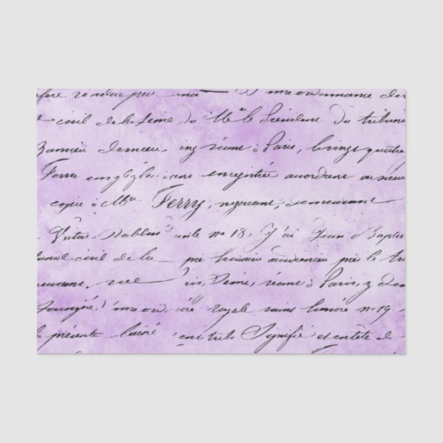 PAPIER MOUSSELINE ROSE AVEC ÉCRITURE À LA MAIN NOIRE (Recto)