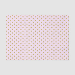 Papier Mousseline Rose avec le pois d'or