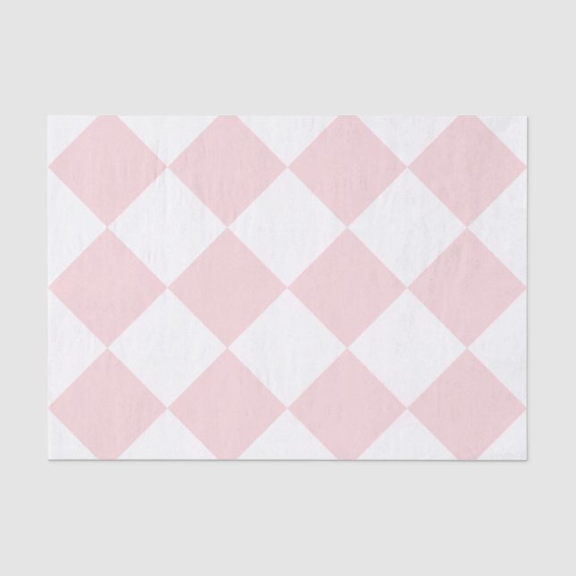 Papier Mousseline Rose Checkered de Diag grand - blanc et pâle - (Recto)