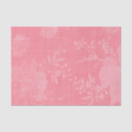 Papier Mousseline Rose clair sur motif floral rose