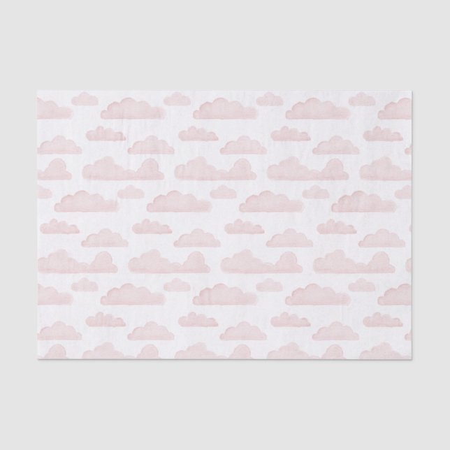 Papier Mousseline Rose Dreamtime Aquarelle Nuages Tissu Papier (Recto)