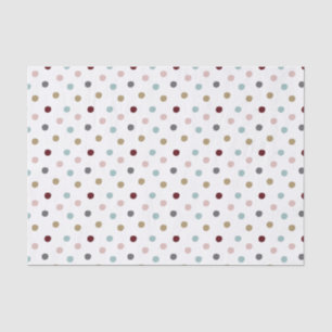 Papier Mousseline Rose et Bleu, Or, Vin Pois rouges