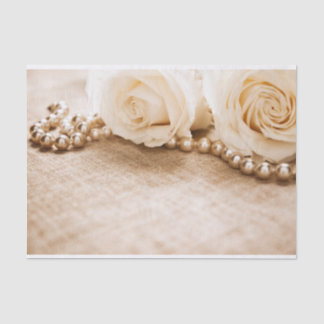 Papier Mousseline Rose et perles