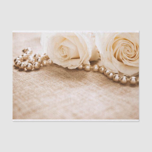 Papier Mousseline Rose et perles (Recto)
