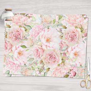 Papier Mousseline Rose Fleur deau rose poudré aquarelle Floral