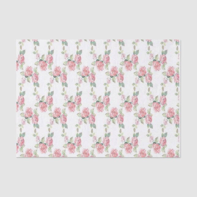 Papier Mousseline Rose Florale Rose Chic Décontracté (Recto)