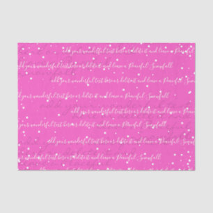 Papier Mousseline Rose fluo Jour élégant du texte de script person
