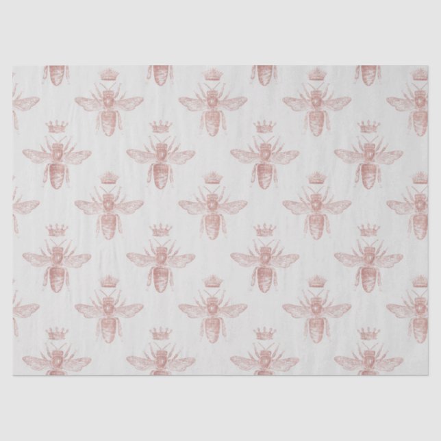 Papier Mousseline Rose Gold Bee Series Design 2 Tissu Papier (Recto)