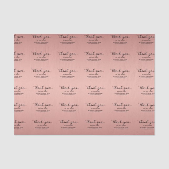 Papier Mousseline Rose Gold Custom Merci Business (Recto)