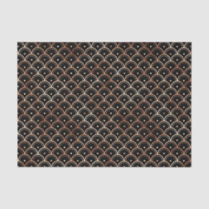 Papier Mousseline Rose Gold et Black Circles Art Déco Motif