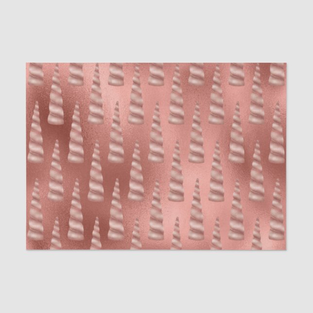Papier Mousseline Rose Gold Glam Unicorn Anniversaire (Recto)