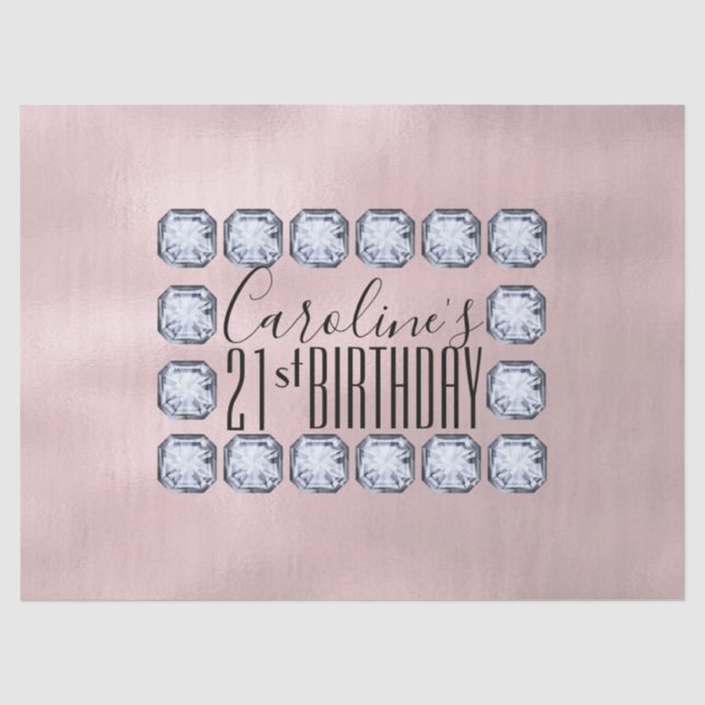 Papier Mousseline Rose Gold luxe verre Texture Anniversaire (Recto)