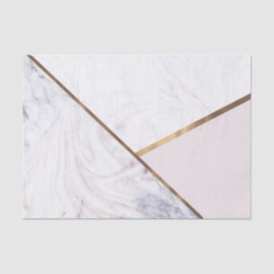 Papier Mousseline Rose Gold Marble Swirl & Blush Pink Bronze Glam