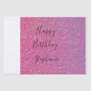 Papier Mousseline Rose Gold Pailleté Anniversaire Personnalisé Nom