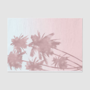 Papier Mousseline Rose Gold Palmiers Roses Plage Ombrée Palmiers