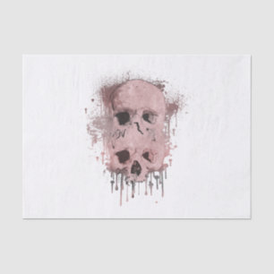 Papier Mousseline Rose Gold Pink Crâne Drip Encre Graphique Fête