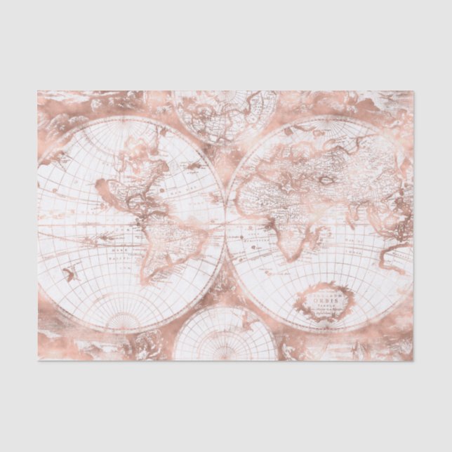 Papier Mousseline Rose Gold Pink MetParties scintillant Carte du mon (Recto)