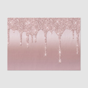 Papier Mousseline Rose Gold Rose Pâle Paillettes Brillantes Tendance