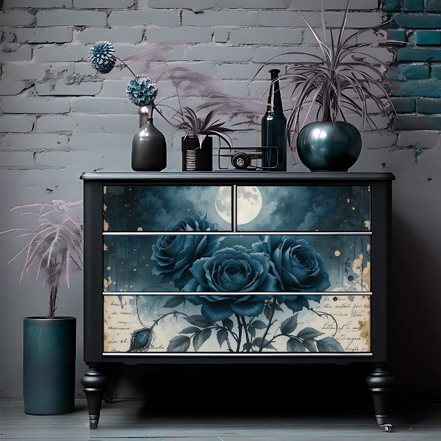 Papier Mousseline Rose gothique céleste, Midnight Elegance Découpage (Créateur téléchargé)