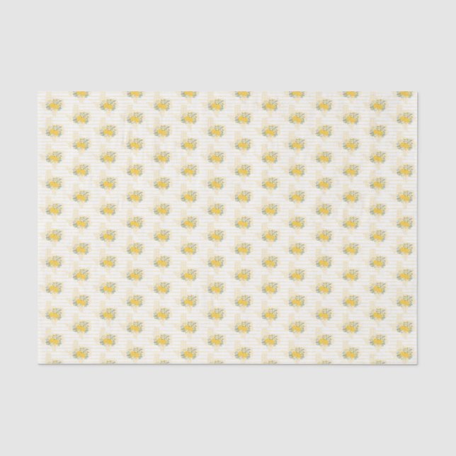 Papier Mousseline Rose jaune du Texas - En vichy Motif d'État (Recto)
