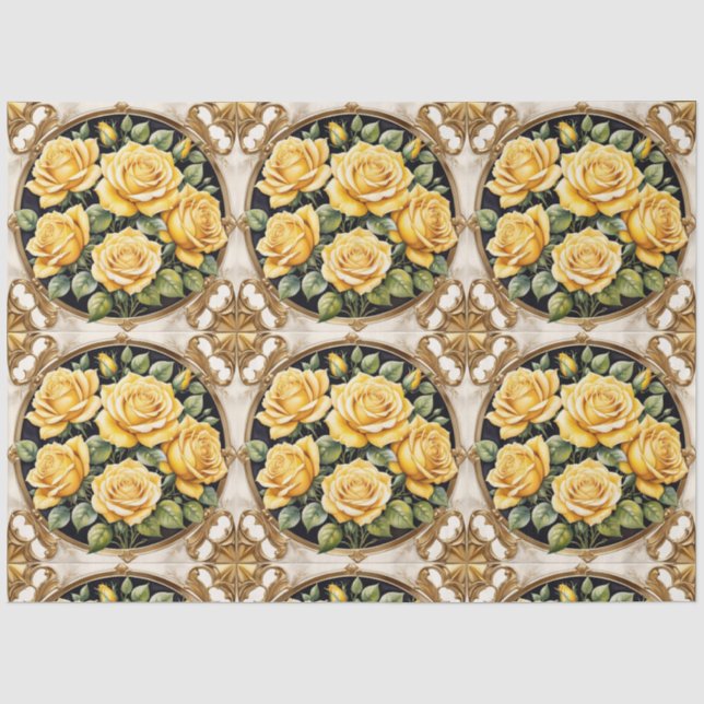 Papier Mousseline Rose jaune Populaire Belle Collection (Recto)