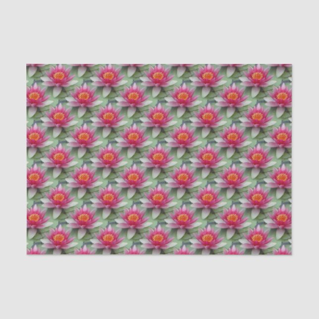 Papier Mousseline Rose Lotus Water Lily (Recto)