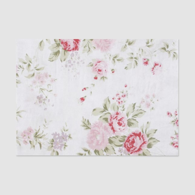 Papier Mousseline Rose minable floral (Recto)