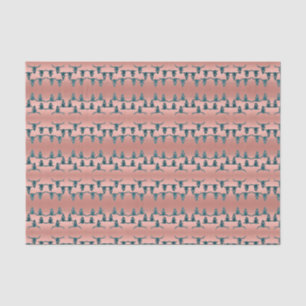 Papier Mousseline Rose Motif Gold Turquoise Parties scintillant Élég