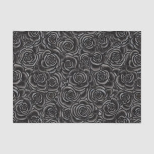 Papier Mousseline Rose noir gothique foncé motif floral Whimsigoth