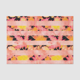 PAPIER MOUSSELINE ROSE ORANGE JAUNE AUTOMNE TOMBER STRIPES FEUILLES