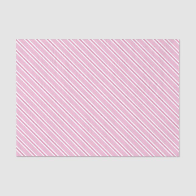 Papier Mousseline Rose pâle, rose chaud et blanc rayé (Recto)